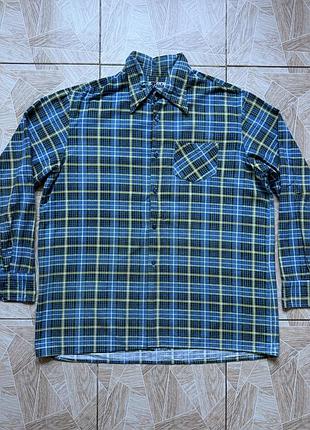Рубашка vintage 80s triola norway plaid flannel button up shirt boxy xl oslo retro rare