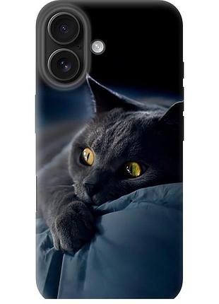 Чохол силіконовий на телефон iphone 16 димчастий кіт "825u-3709-58250"