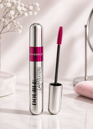 Туш для вій farmasi double lash extend mascara — подовження, розділення та виразний погляд