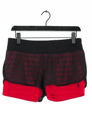 Шорты красные с черной сеткой adidas, разм.м, наш 44