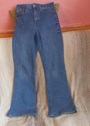 Джинси кльош denim co (primark) з високою посадкою / сині джинси flare розмір s (38)