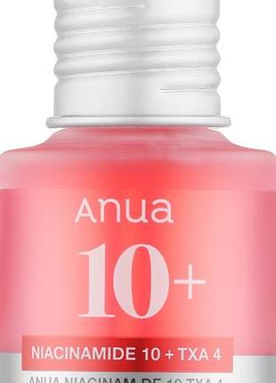 Сыворотка для лица с ниацинамидом и транексамовой кислотой anua niacinamide 10% + txa 4% serum для выравнивания тона кожи, 30 мл.