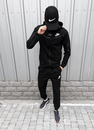 Чоловічий осінній спортивний костюм nike чорний🔥