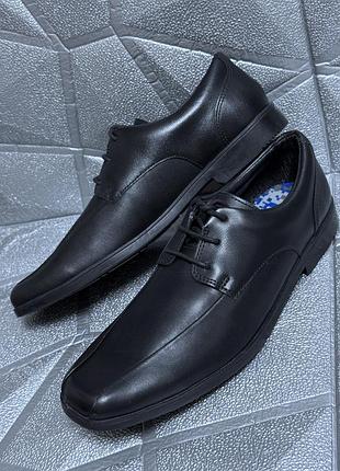 Туфлі шкіряні чорні дитячі 35 розмір (25 см устілька) bootleg clarks стильні класичні ошатні натуральна шкіра під костюм в школу на свято для хлопця
