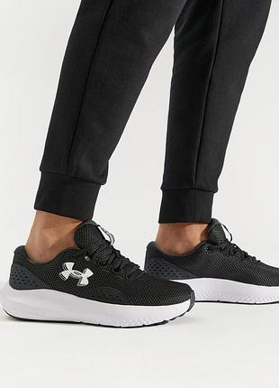 Мужские кроссовки для бега under armour ua charged rogue 4, черный/красный, сетка/текстиль, размер 44 (стелькам 28 см)