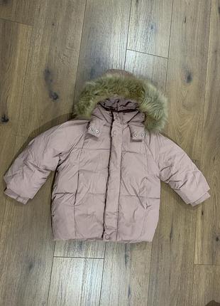 Пуховик zara для дівчинки