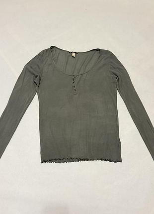Лонгслив рубчик h&m premium 100% шёлк