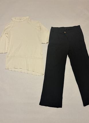Костюм брюки zara, блуза с шелком