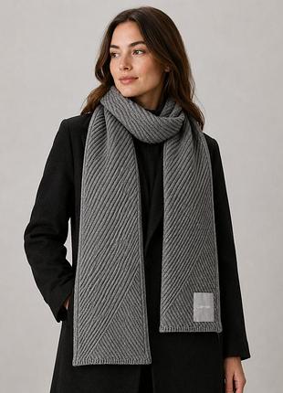 Жіночий шарф calvin klein acrylic sжіночий шарф calvin klein чорний, акрил, універсальний, one size (a4ks1carf білий універсальний