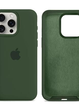 Чохол силіконовий silicone case full size для iphone 13 pro max захист від пошкоджень із мікрофіброю всередині 54.atrovirens