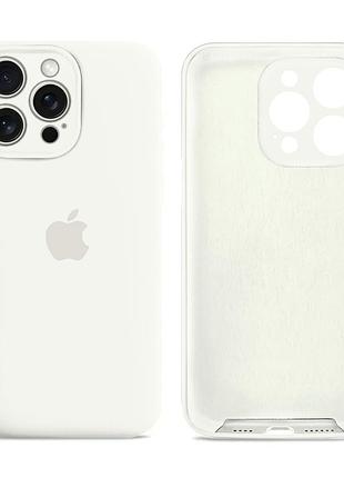 Чохол силіконовий silicone case full size з мікрофіброю для iphone 12 pro захист від пошкоджень white