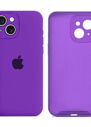 Чехол силиконовый silicone case full size с микрофиброй для iphone 13 надежный защитный 43.grape