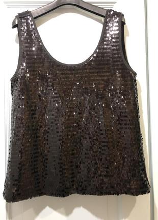 Топ черый  с паетками от mango