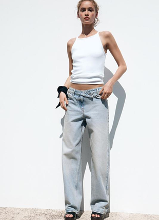 Джинсы straight с перекрестной застежкой от zara