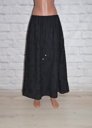 Спідниця бавовняна вишита вільного крою h&m