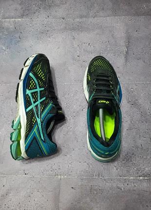 Кросівки asics чорно-зелено-сині, розмір 41.5