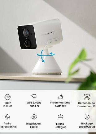 Бездротова wi-fi камера на акумуляторі iegeek wire-free indoor battery camera (комплект 2 шт.)