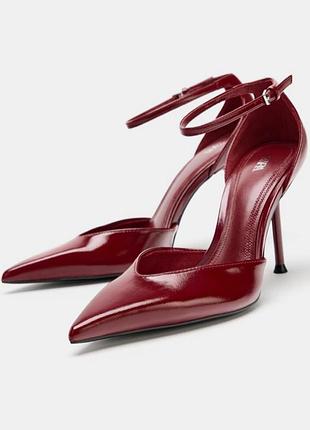 Туфлі zara , 38, 39, 40 розміри ,  бордового кольору