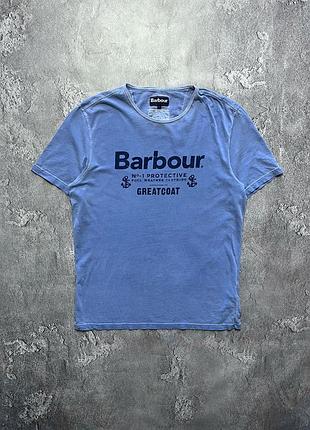 Vintage винтажная футболка barbour барбур big logo size l размер л