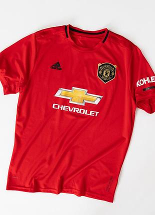 Оригінальна, футбольна футболка adidas manchester united сезону 2019/20 у класичному, червоному кольорі. модель виконана з легкої,