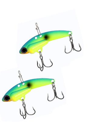 Вібрувальна блешня для лову щуки, окуня та судака цикада steelshad mini 44mm 7g 2pc #chartreuse blue (2317783)