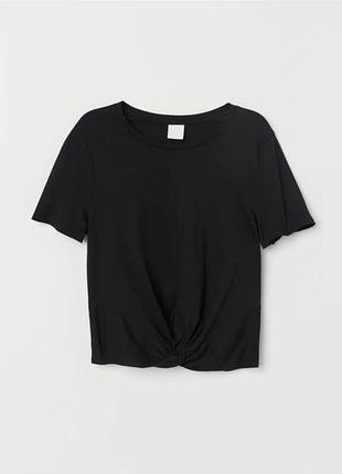 Новая хлопковая футболка h&amp;m с узлом / перекрутом (размер m / 46)