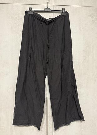 Штани чорні широкі (h&m, льняна суміш)