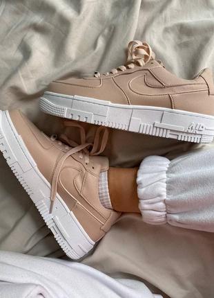 Кросівки nike af 1 pixel beige  кроссовки3 фото