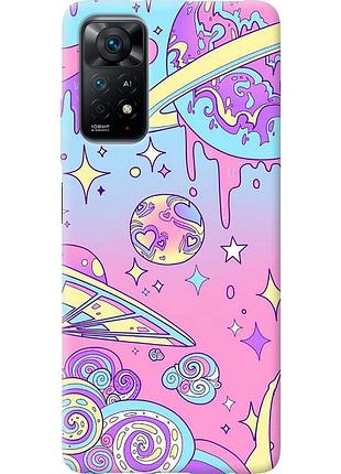 Чехол силиконовый на телефон xiaomi redmi note 11 розовая галактика "4146u-2516-58250"