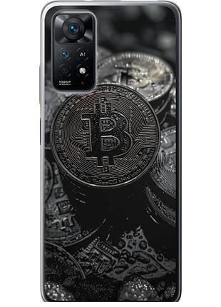 Чохол силіконовий на телефон xiaomi redmi note 11s 4g black bitcoin "6090u-3936-58250"