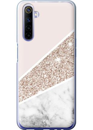 Чехол силиконовый на телефон realme 6 пастельный мрамор "4342u-1913-58250"