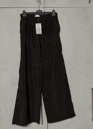 Штани атласні коричневі zara