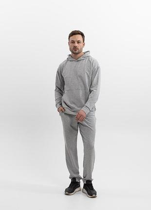 Спортивний костюм демісезонний з худі унісекс сірий