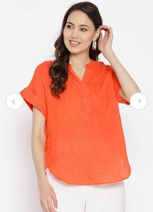 Блуза льняная свободного кроя m&amp;s collection