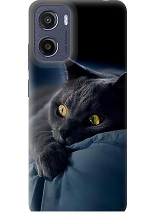 Чехол силиконовый на телефон motorola moto g05 дымчатый кот "825u-3949-58250"