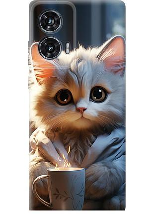 Чехол силиконовый на телефон motorola edge 50 fusion white cat "5646u-3748-58250"