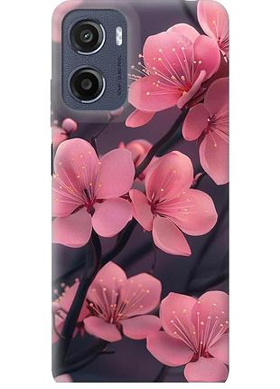 Чохол силіконовий на телефон motorola moto e15 пурпурова сакура "6075u-4147-58250"
