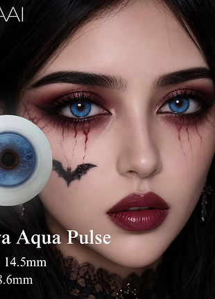 Цветные линзы голубые nova aqua pulse + контейнер для хранения в подарок