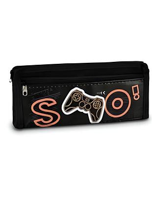 Пенал школьный stenson so! r97905 из полиэстера на молнии, 2 отделения 21×9,5×4,5 см черный