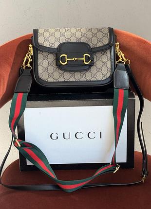 Gucci horsebit 1955 mini bag черный pu