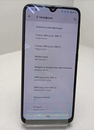 Мобильный телефон смартфон б/у xiaomi mi a3 4/64gb
