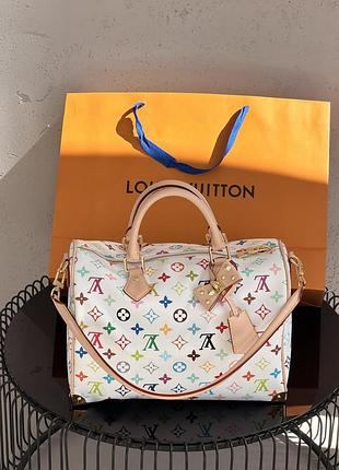 Сумка louis vuitton speedy soft 30 белый моногам