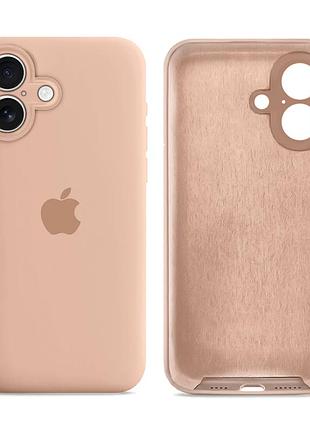 Чехол силиконовый silicone case full size с микрофиброй для iphone 17 защита от повреждений 19.pink sand