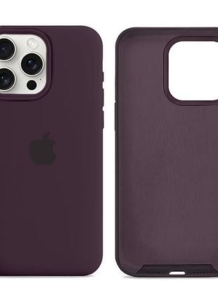 Чехол силиконовый silicone case full size для iphone 14 pro max с микрофиброй внутри защитный elderberry