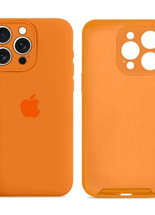 Чехол силиконовый silicone case full size с микрофиброй для iphone 14 pro max защита от повреждений 72.kumquat