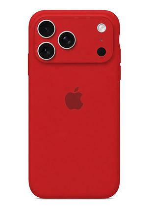 Чехол silicone case full size с микрофиброй для iphone 17 pro max защитный 14.red