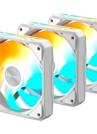 Комплект корпусных вентиляторов gigabyte ez chain fan 120 ice pwm 3 шт. 120 мм 2200 об/мин white (gp-gbt ezfan1203 ice)