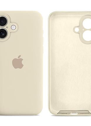 Чехол силиконовый silicone case full size с микрофиброй для iphone 17 защита от повреждений antique white