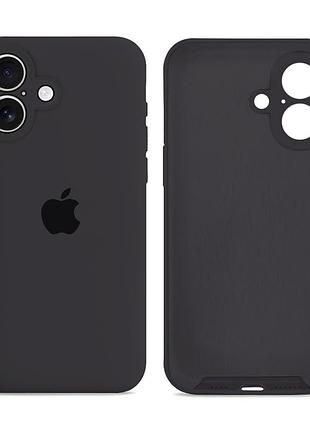 Чохол силіконовий silicone case full size з мікрофіброю всередині для iphone 17 15.8dark grey захисний із рамкою
