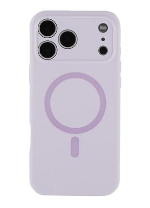 Чохол накладка glow silicone case з рамкою камери для iphone 17 pro панель-накладка для телефону з magsafe light purple